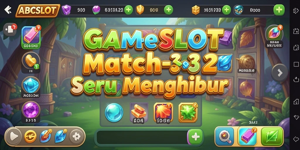 Tampilan seru gameplay permainan Match-3 ABCSLOT.