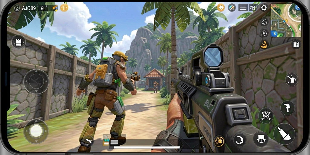 Tangkapan layar menampilkan aksi gameplay seru di AJO89.