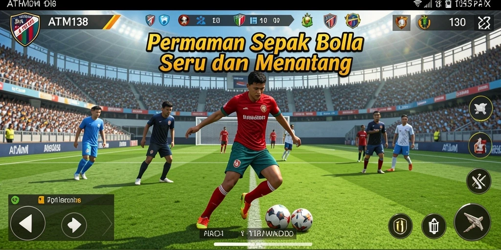 Screenshot ATM138 menampilkan pertandingan sepak bola yang mendebarkan.