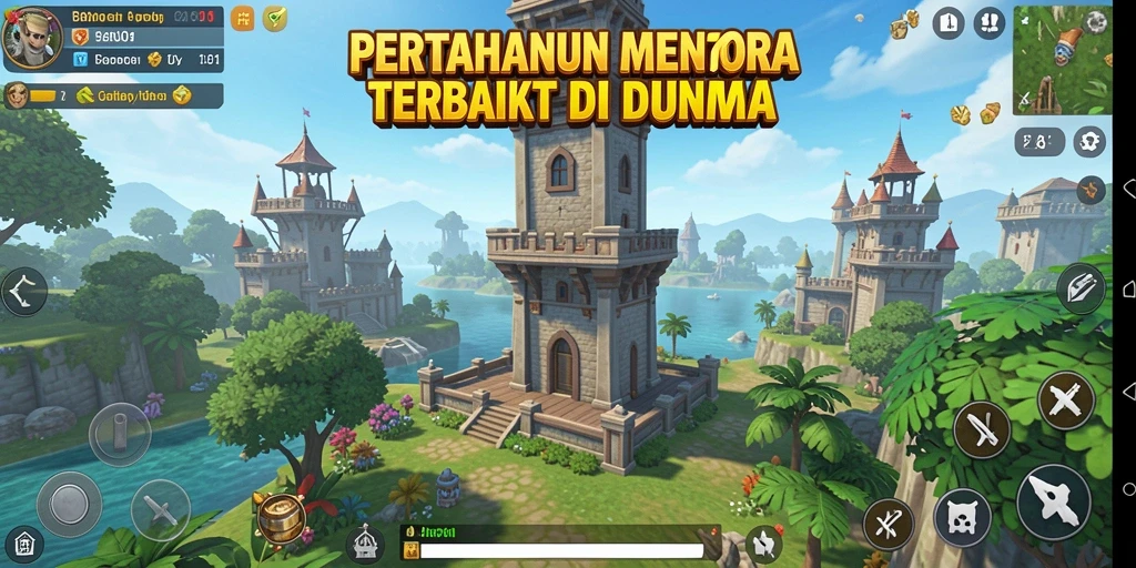 Tampilan gameplay BARU01 dalam pertempuran Tower Defense yang mendebarkan.