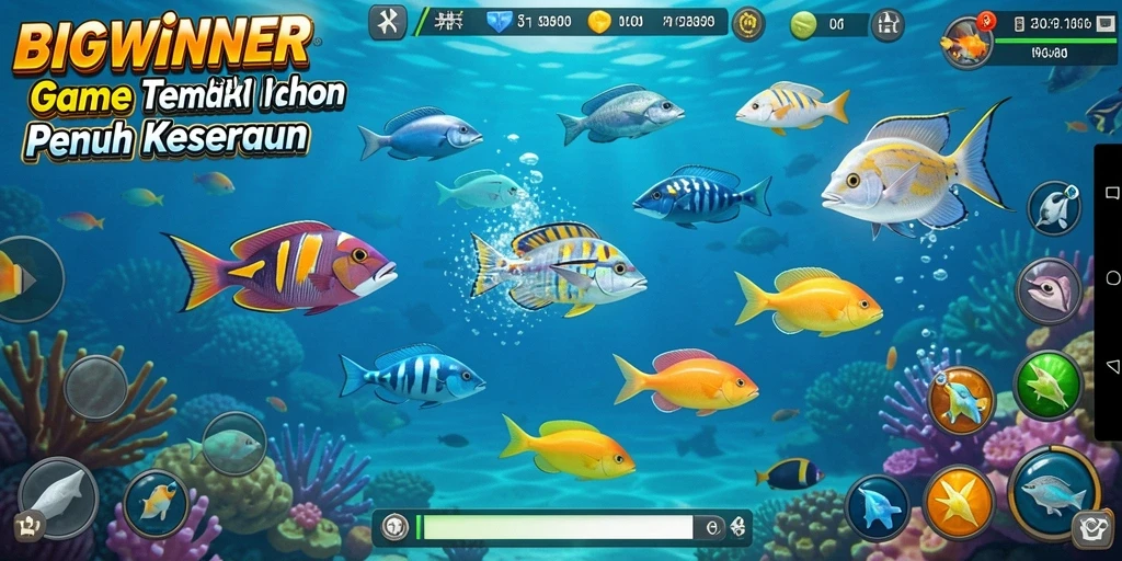 Tampilan gameplay seru di BIGWINNER dengan aksi tembak ikan.