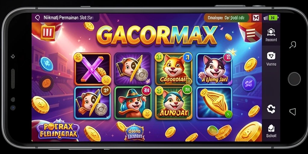 Screenshot utama GACORMAX menunjukkan gameplay slot yang menarik dan penuh warna.