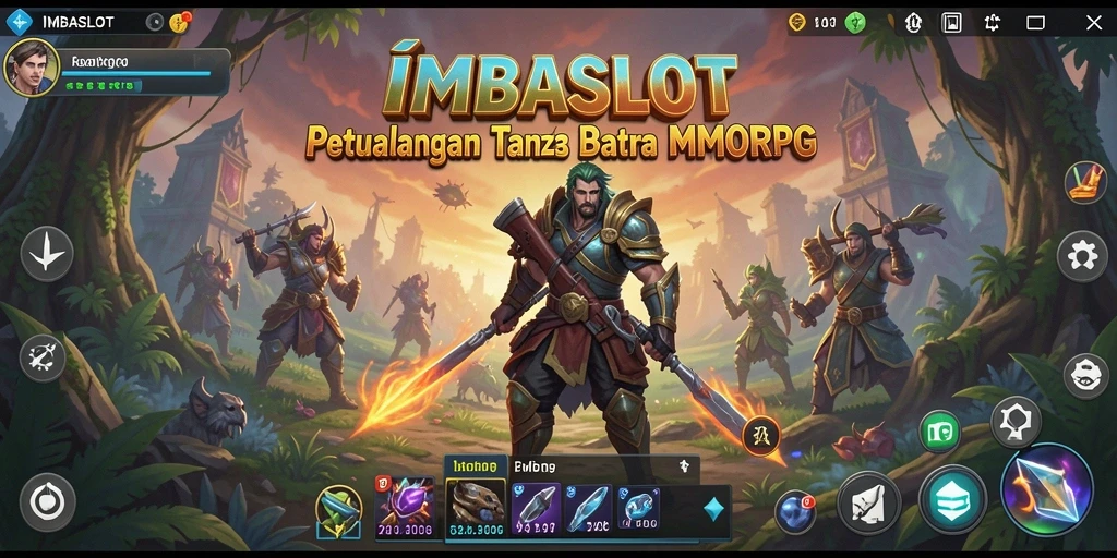 Screenshot IMBASLOT menampilkan aksi seru dalam pertempuran MMORPG.