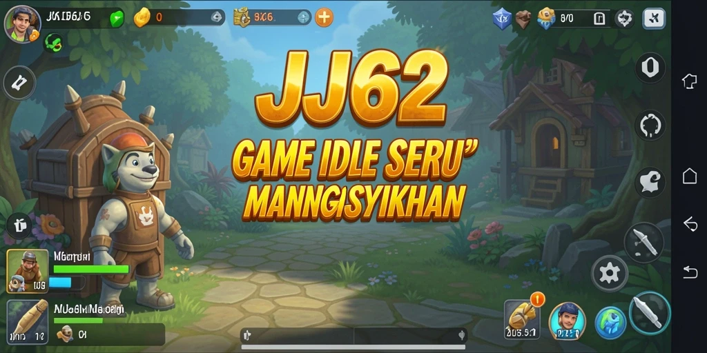 Tangkapan layar utama JJ62 dengan gameplay menarik dan karakter unik.