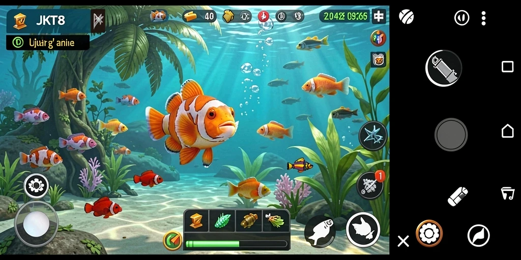 Gameplay JKT8 yang menarik dengan berbagai lokasi memancing.