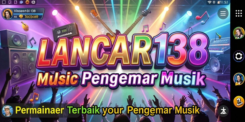 Tampilan gameplay menampilkan interaksi seru dengan lagu-lagu favorit.