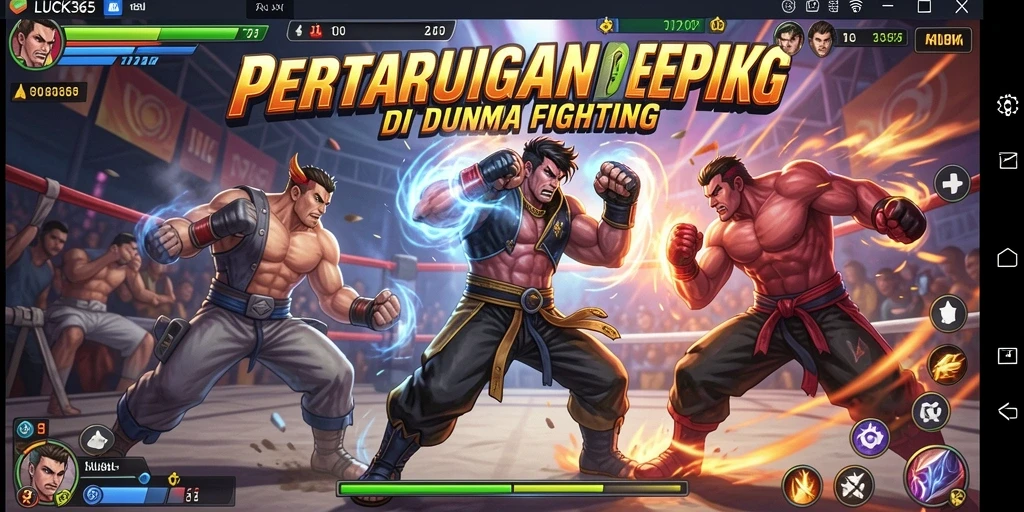 Tampilan gameplay LUCK365 saat karakter bertarung dengan serangan spesial.