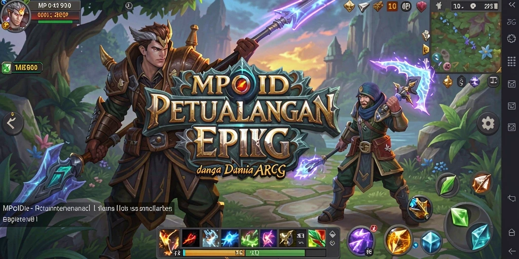 Screenshot menunjukkan karakter bertarung melawan monster dalam dunia ARPG.