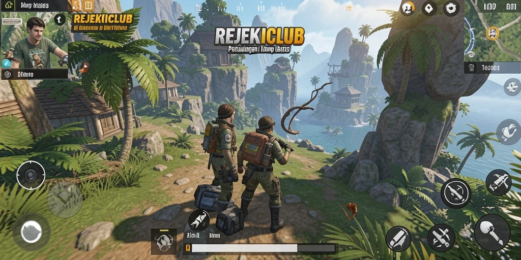 Gameplay REJEKICLUB menunjukkan kebebasan menjelajah dunia terbuka.