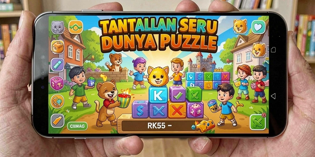 Screenshot gameplay RK55 dengan tantangan puzzle yang seru.