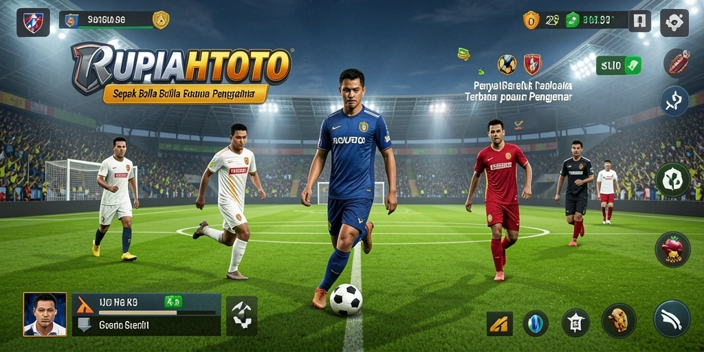 Tampilan gameplay menarik dari RUPIAHTOTO dengan momen seru sepak bola.