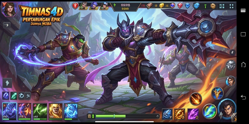 Tampilan gameplay seru di arena pertarungan TIMNAS4D