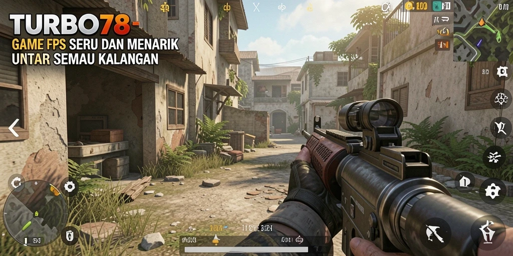 Tampilan gameplay TURBO78 dengan aksi menegangkan dalam setiap misi FPS.