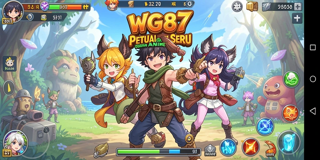 Tampilan gameplay seru dalam dunia Anime WG87.