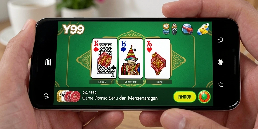 Tangkap layar gameplay Y89 yang menunjukkan aksi seru permainan Domino.