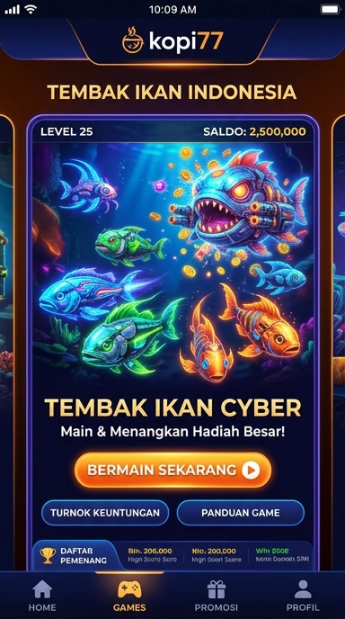 Tampilan utama aplikasi kopi77 yang mudah digunakan.
